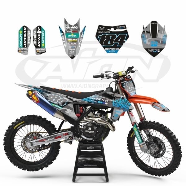 KTM Graphics Kit for a 2019-2021 SX SXF XC XCF dirt bike models