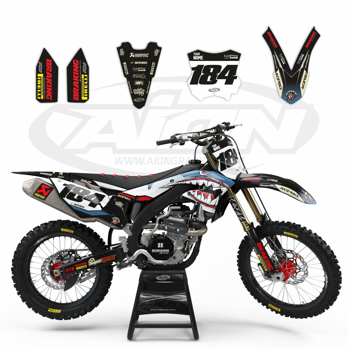 Kawasaki Graphics Kit for a 2017-2019 KXF 250cc dirt bike models