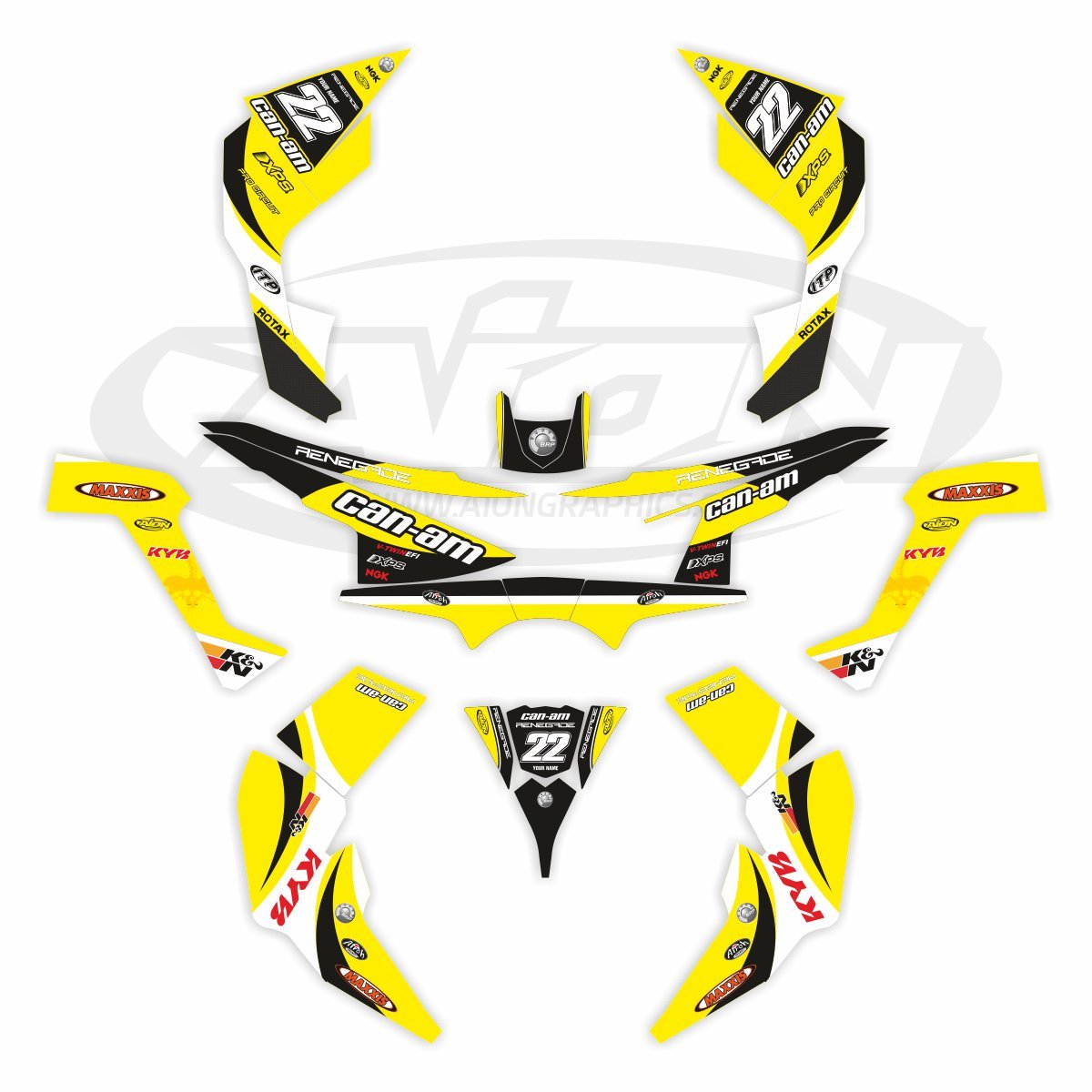 Can Am Graphics kit for a Renegade 500-800r-800x-1000cc models